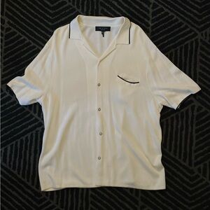 PreUsed rag & bone Avery Herringbone Snap Front Shirt-Men